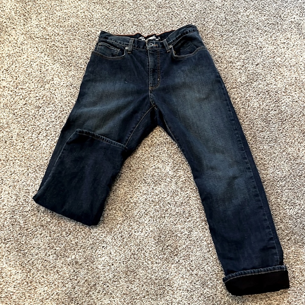 Eddie Bauer fleece-lined men’s jeans.